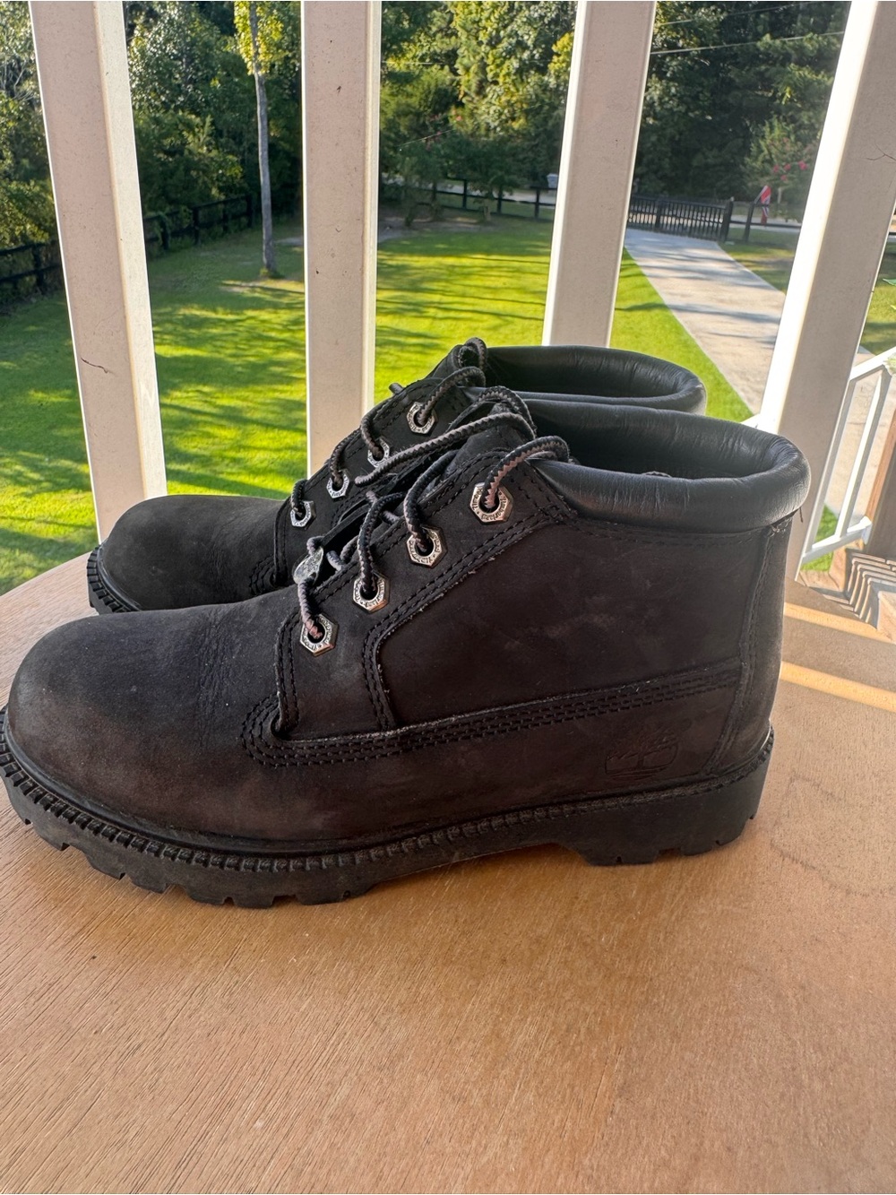 Timberland Kids Youth Waterproof Leather Boots Black Size 5 M